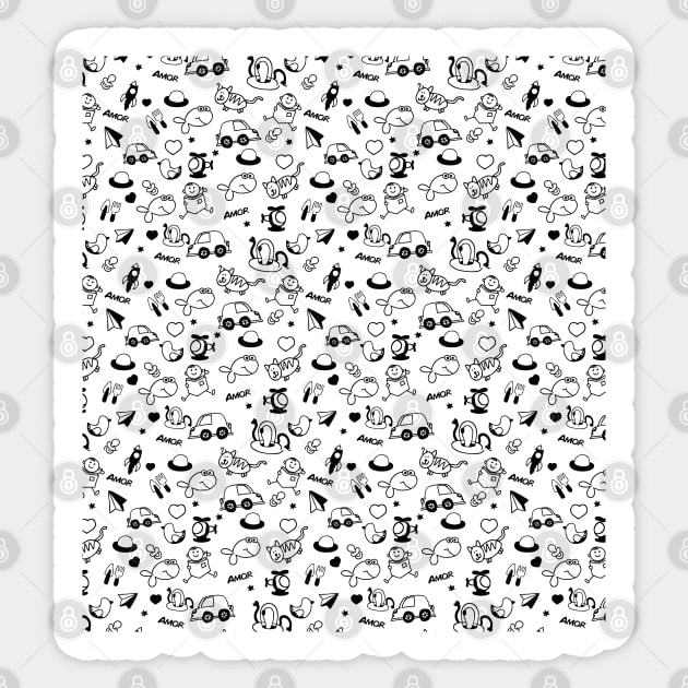 Doodle Pattern Sticker by Norzeatic